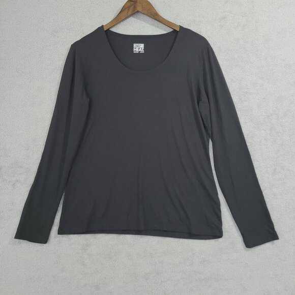 NEW 32 Degrees Heat Womens 2-Pack Long Sleeve Scoop Neck Black Tops  XL// 25CT - Picture 2 of 7
